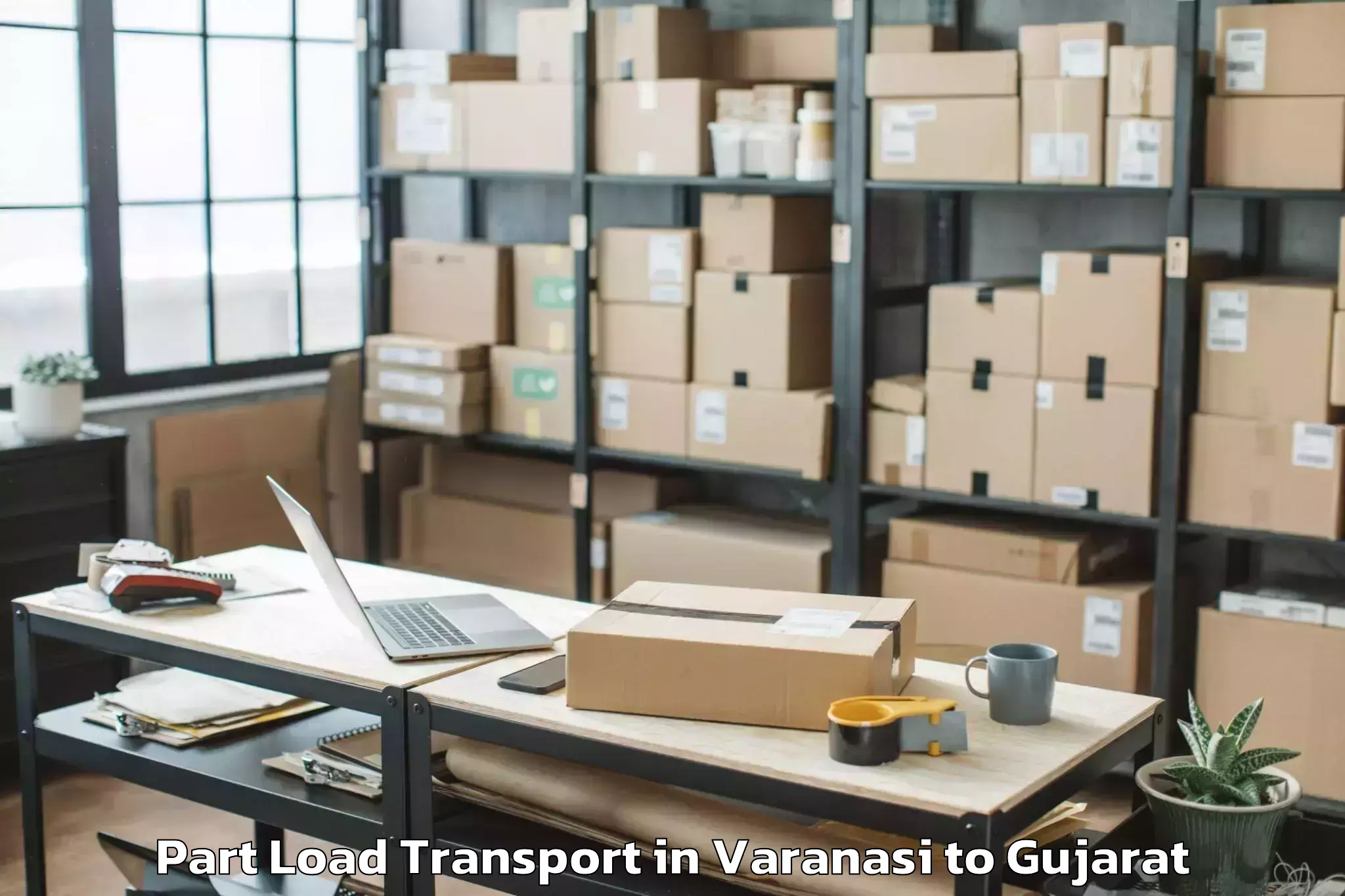 Book Varanasi to Gadhada Part Load Transport Online